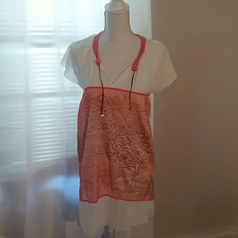 Leidiro Firenze Peach, Pink and WhiteSummer Dress